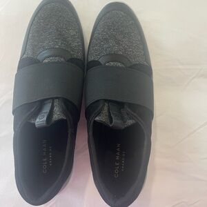 Cole Haan Women’s  Black and Gray Leather/Neoprene slip in’s, NIB, size 10
